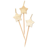 Unique Party Gold Star birthday candles 6 pack, UK version
