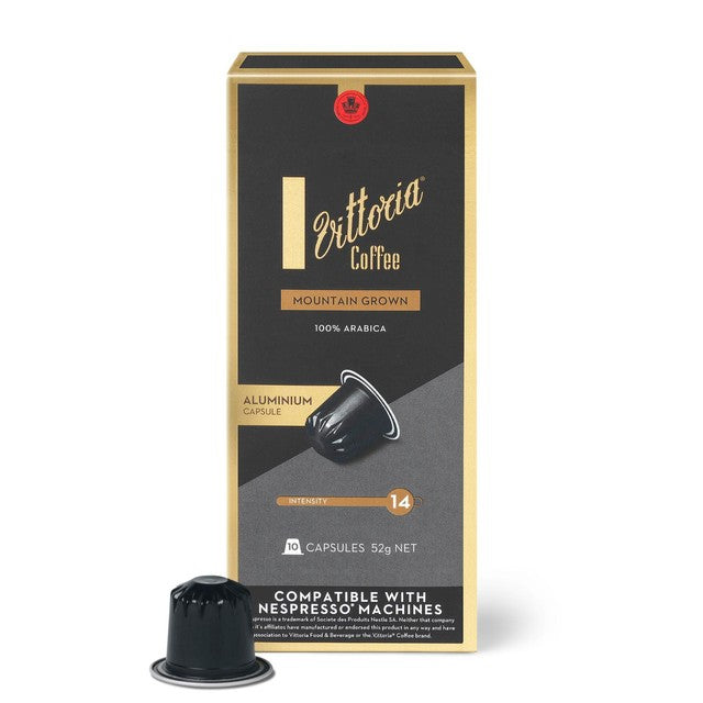 Vittoria espresso mountain grown coffee capsules 10 pack (British brand)