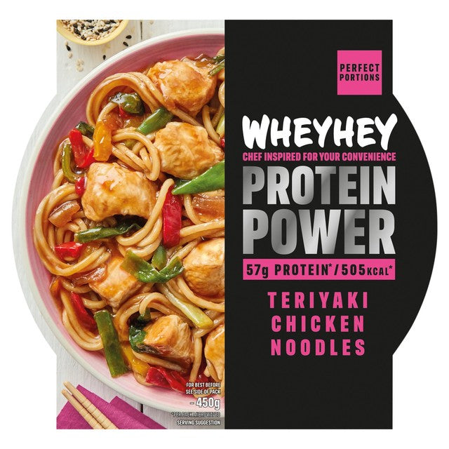 Wheyhey teriyaki chicken noodle meal 450g (British brand)