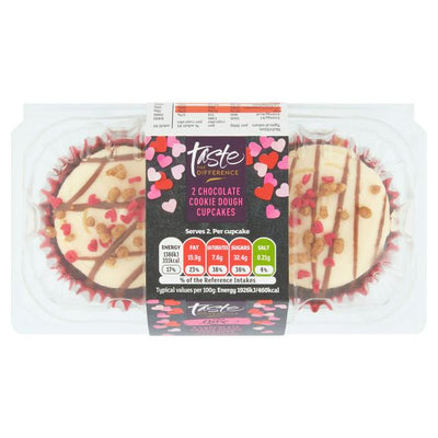 Sainsburys Sainsburys Chocolate Cookie Dough Cupcakes Taste the Difference x2 144g- Buy online at McGrocer