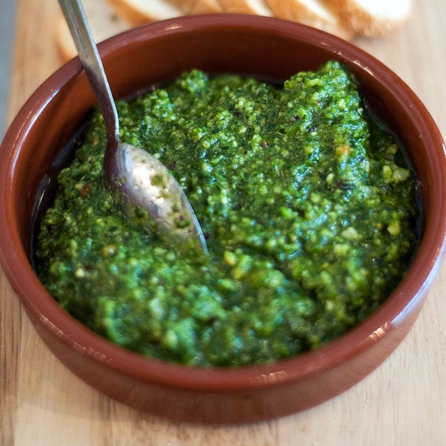 Natoora wild rocket pesto with Tuono almonds 125g, imported from the UK
