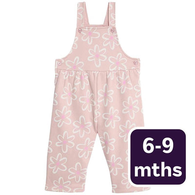 M&S Latzhose mit weitem Bein und Blumenprint, Pink, Baby-Outfit, 6-9 Monate