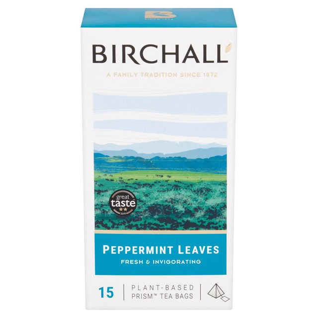 Birchall peppermint leaves tea bags 15 per pack - British product