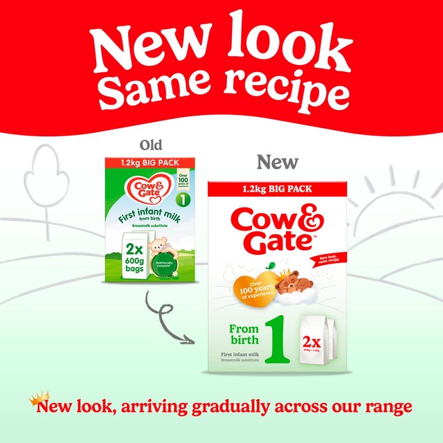 Cow & Gate First Infant Milk Formula from Birth 1.2kg - British product