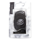 Basicare thin snag free hair bands black 20 pack (British brand)