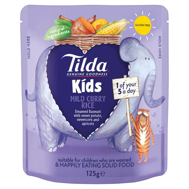Tilda Kids mild curry rice pouch 125g (British brand)