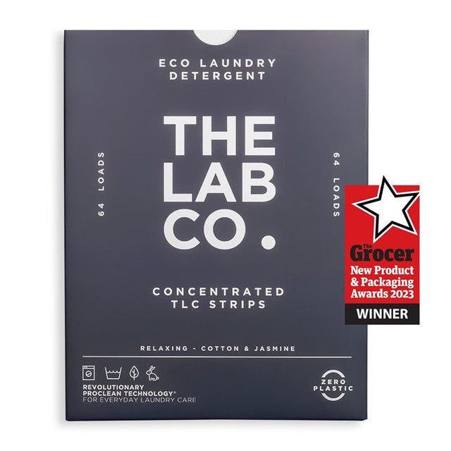 The Lab Co. laundry detergent sheets non-bio relaxing scent 64 loads (British brand)