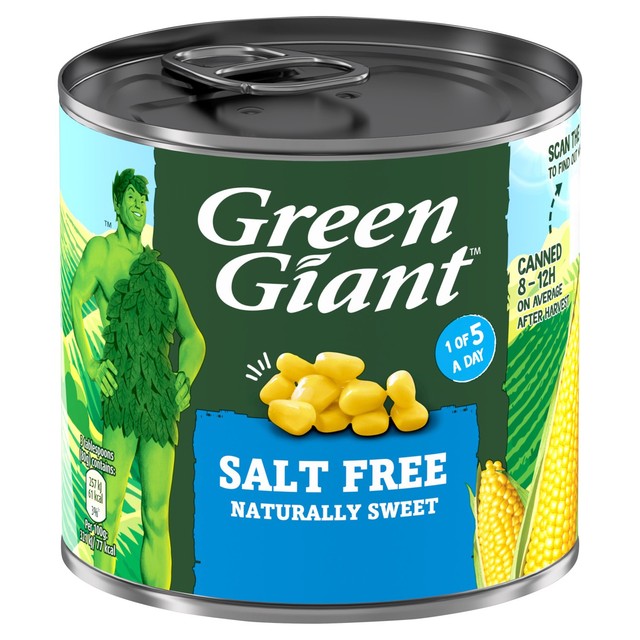 Green Giant salt free canned sweetcorn 340g, UK version