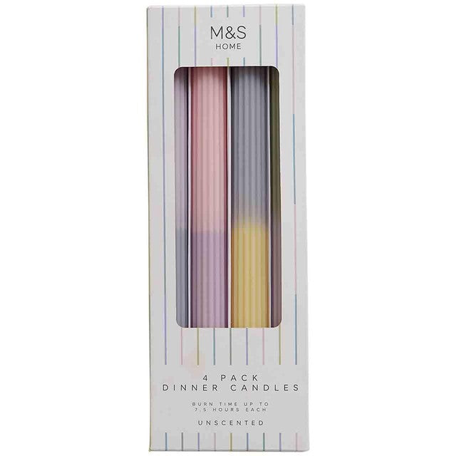 M&S pastel dinner candles in pink, UK version