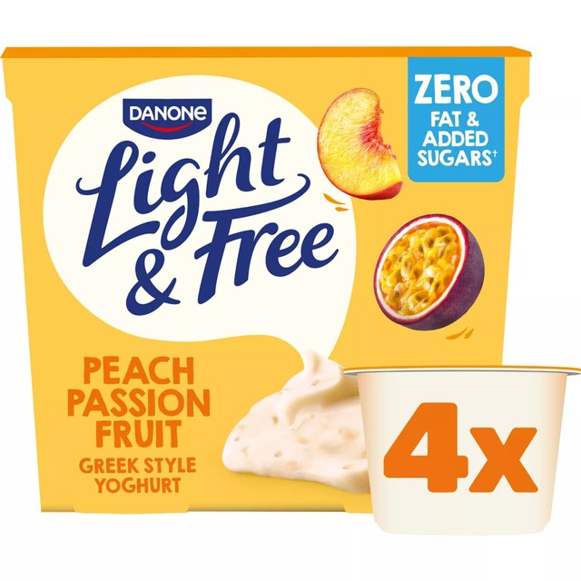 Light & Free Peach Yoghurt Multipack 4x115g, UK version