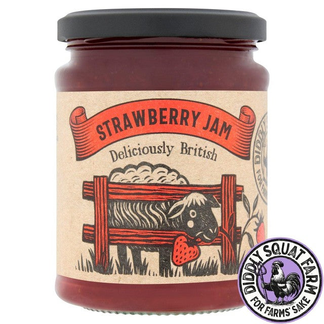 Diddly Squat Farm strawberry jam jar - British product