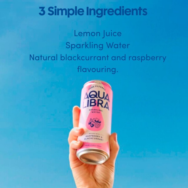 Aqua Libra raspberry blackcurrant water 4x330ml - British product