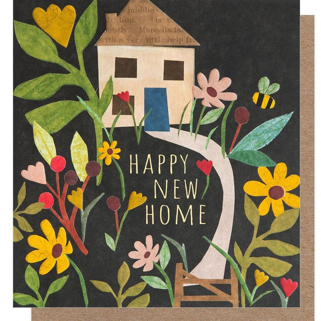 Caroline Gardner New Home floral greeting card H146 x W140mm - British product
