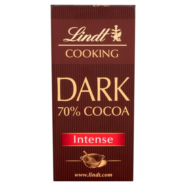 Lindt 70% dark cooking chocolate bar 200g, UK version