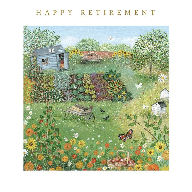 Woodmansterne Allotment Happy Retirement Card 169mm x 166mm - British product