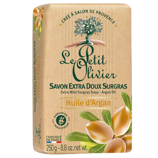 Le Petit Olivier extra mild argan oil soap bar 250g, UK version