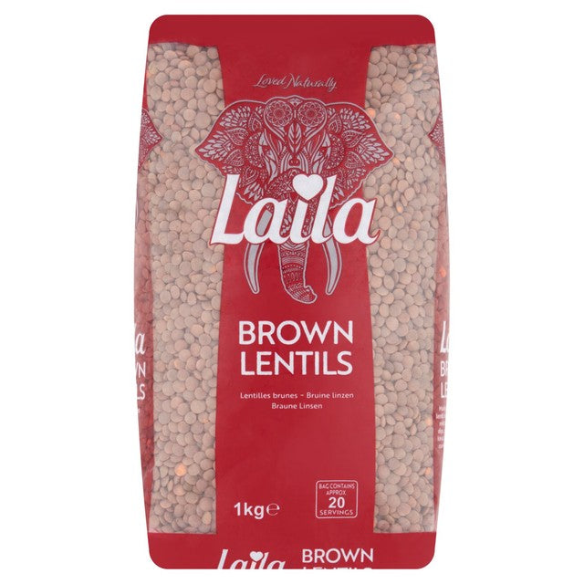 Laila brown lentils 1kg, UK version