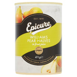 Epicure canned pear halves in fruit juice 411g - British product
