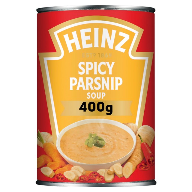 Heinz spicy parsnip canned soup 400g (British brand)