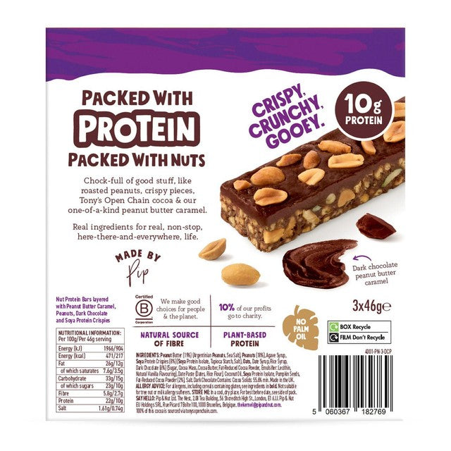 Pip & Nut dark chocolate peanut protein bars, imported from the UK