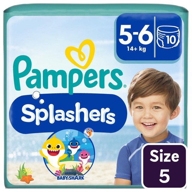 Pampers Splashers disposable swim nappies size 5-6 (14+kg), imported from the UK