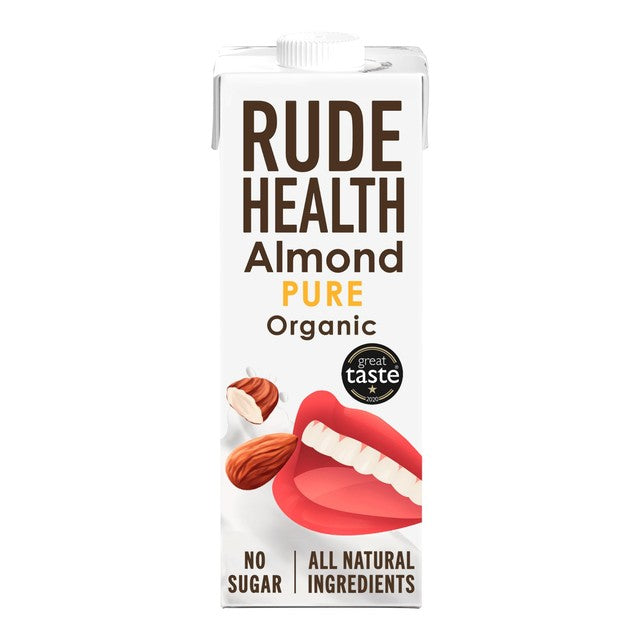 Rude Health organic unsweetened almond drink 1L, imported from the UK