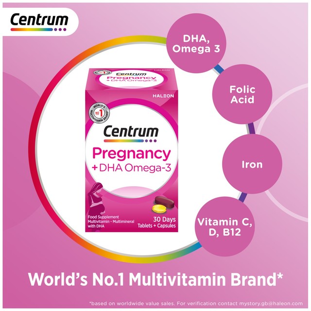 Centrum pregnancy vitamins with DHA Omega 60 pack - British product