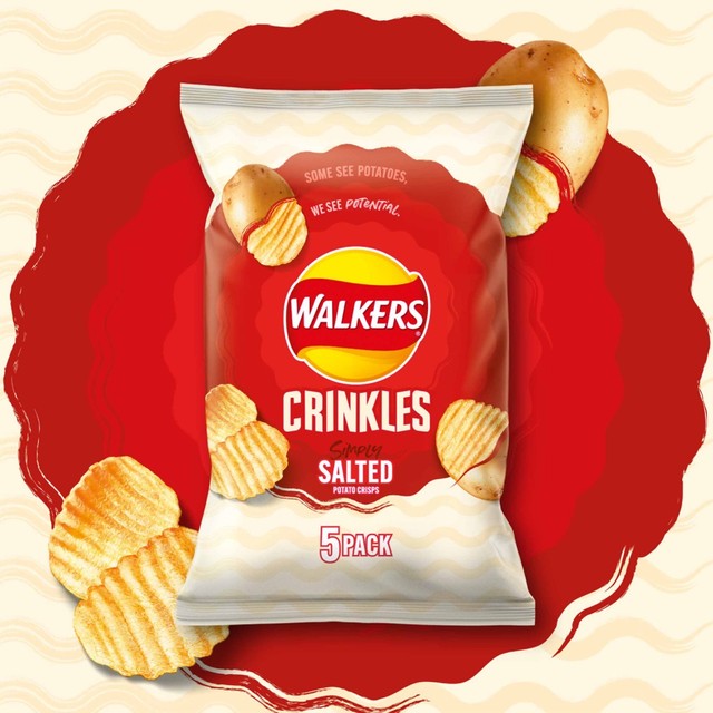 Walkers Crinkles Simply Salted crisps 5x23g multipack (British brand)