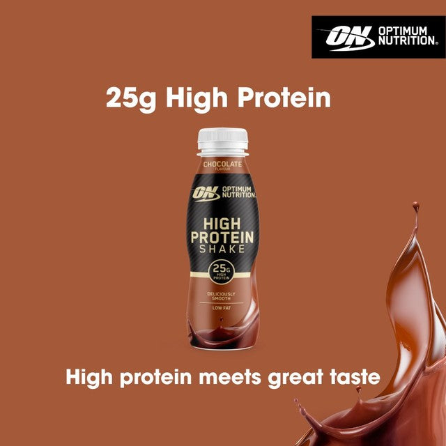 Optimum Nutrition High Protein Shake Chocolate 330ml, imported from the UK