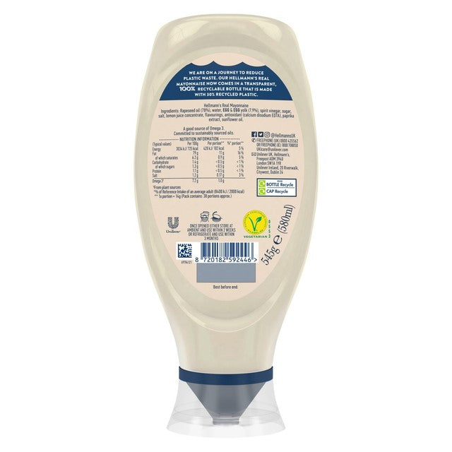 Hellmann's Real Mayonnaise 580ml, UK version