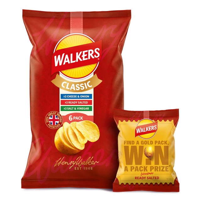 Walkers Classic Variety Chips 6er-Pack Multipackung (britische Marke)