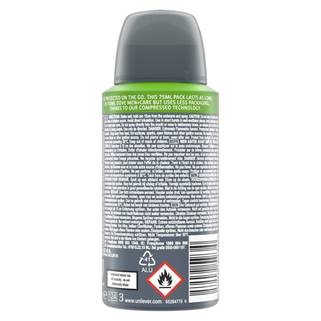 Dove Men+Care Clean Comfort anti-perspirant deodorant 75ml travel size - British product