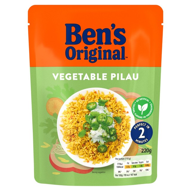 Ben's Original vegetable pilau microwave rice 220g - British product