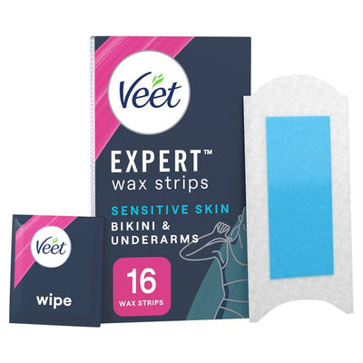 M&S Veet Expert Wax Strips Bikini & Underarm Sensitive Hair Removal Wax Strips 16 Strips- Buy online at McGrocer