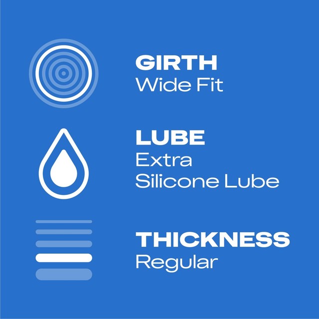 Durex XL condoms with extra silicone lube wide fit 12 pack - British product