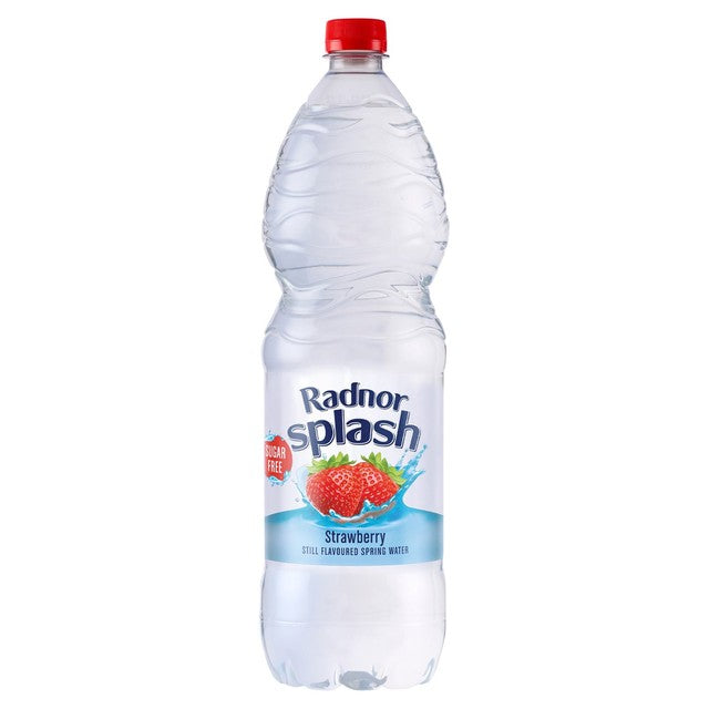 Radnor Splash strawberry flavoured water 1.5L, imported from the UK