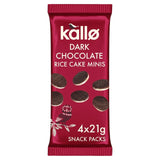 Kallo Belgian dark chocolate mini rice cakes multipack 4 x 21g, UK version