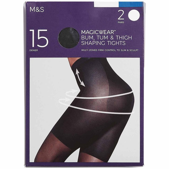 M&S Magicwear 15 Denier black tights in small size, imported from the UK