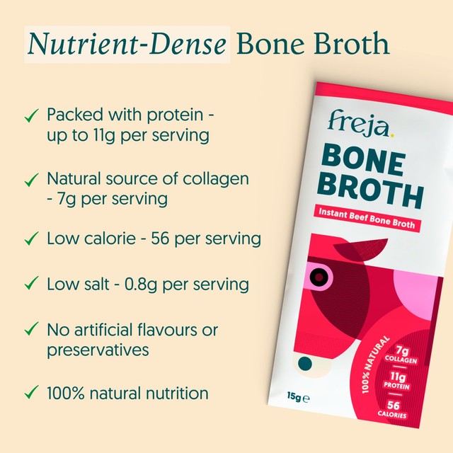 Freja Classic Beef Instant Bone Broth 4 x 15g - British product