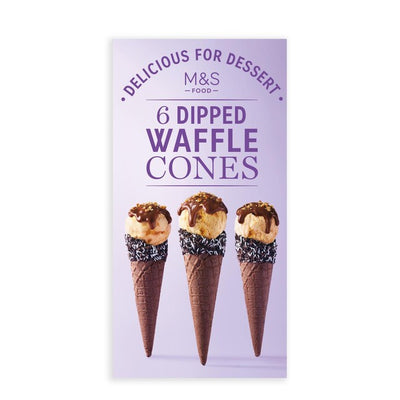 M&S Marks and Spencer Chocolate Waffle Cones for Ice Cream 6 Pack- Buy online at McGrocer