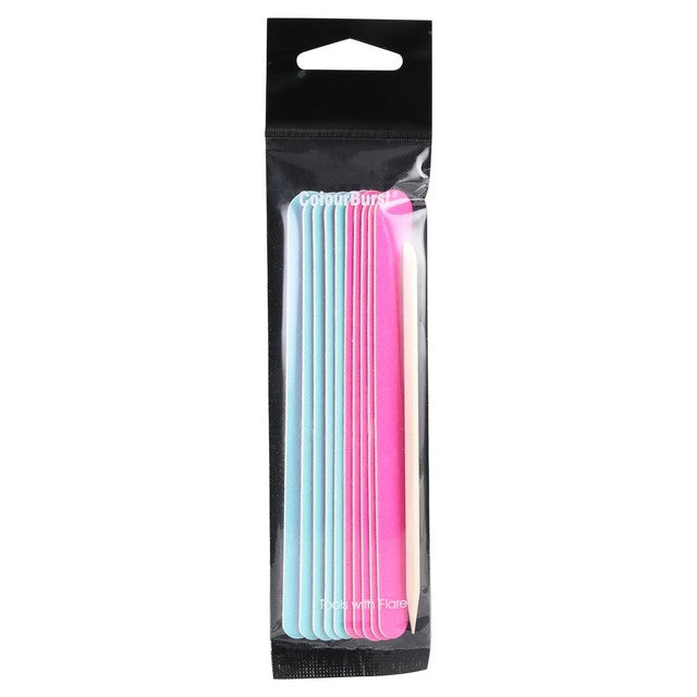 Colourburst emery boards nail files for shaping, UK version