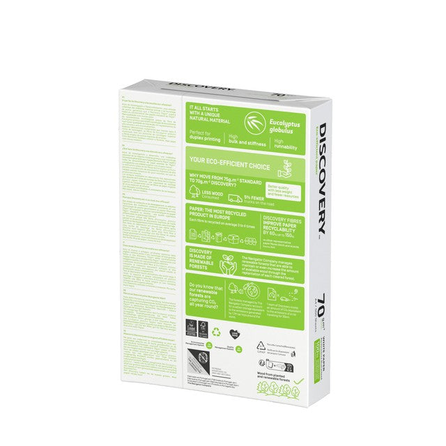 Navigator Discovery A4 white printer paper 500 sheets, imported from the UK