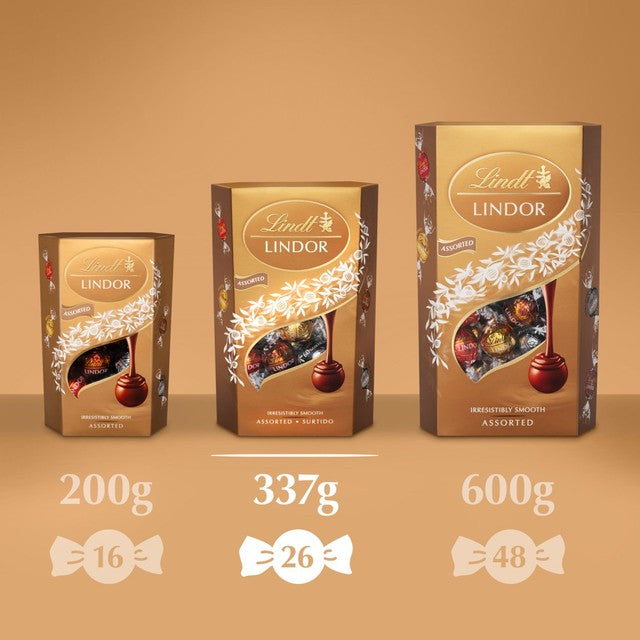 Lindt assorted chocolate truffles 337g box, UK version