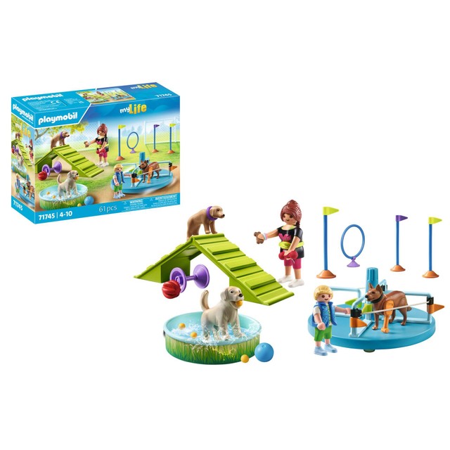 Playmobil My Life Dog Playground toy set, imported from the UK