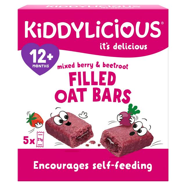 Kiddylicious Mixed Berry Beetroot Filled Oat Bars 12 Months 5 x 21g