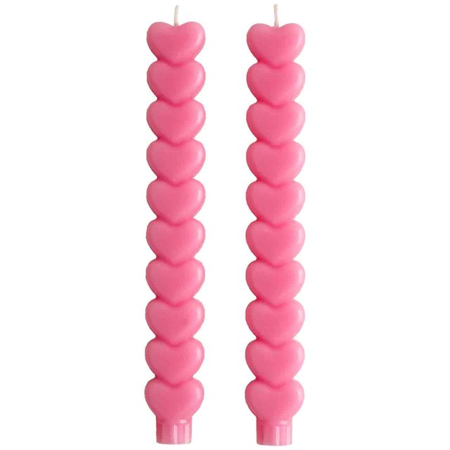 M&S heart dinner candles 26.8 cm pack of two (British brand)
