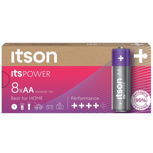 itson Itspower AA alkaline batteries 8 pack, UK version