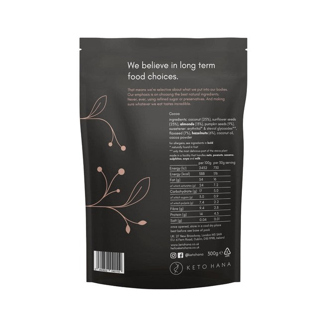 Keto Hana cocoa granola 300g, UK version