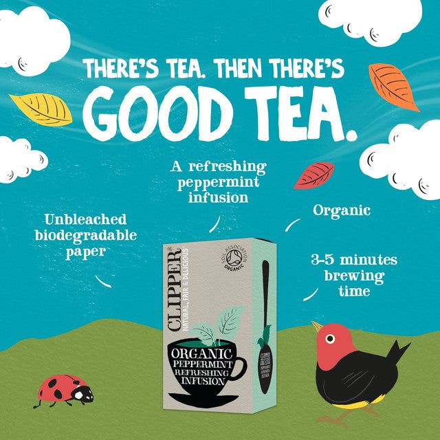 Clipper peppermint tea bags 20 bags - British product