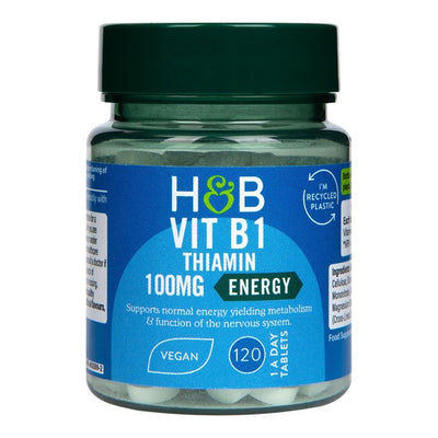 M&S Holland & Barrett Vitamin B1 Thiamin 100mg Vegan Dietary Supplement Tablets 120 Pack- Buy online at McGrocer